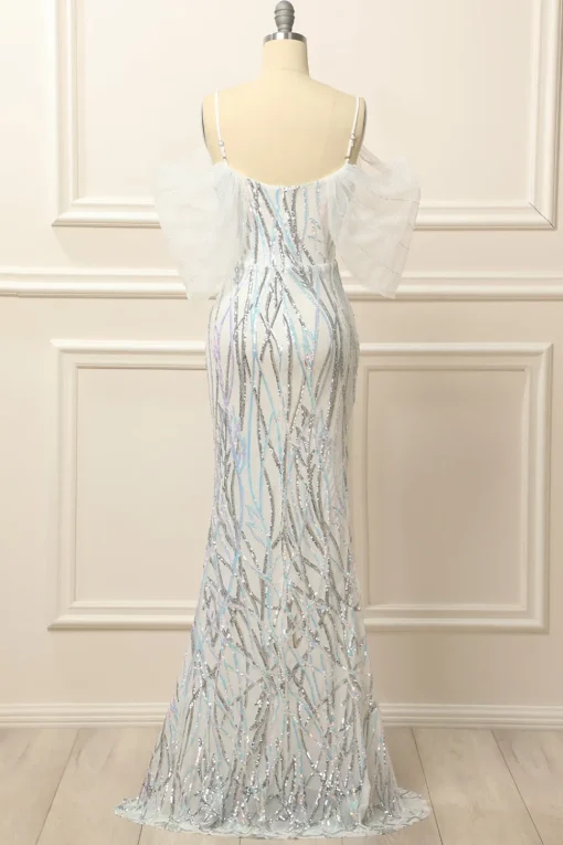 Mermaid Off the Shoulder White Long Prom Dress