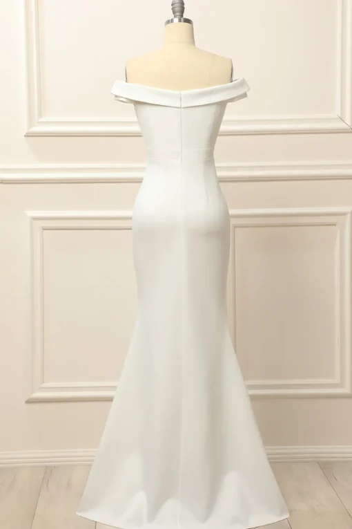 Mermaid Off the Shoulder White Wedding Dress