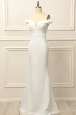 Mermaid Off the Shoulder White Wedding Dress