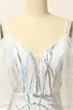 Mermaid Off the Shoulder White Long Prom Dress