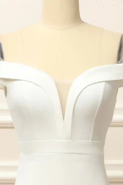 Mermaid Off the Shoulder White Wedding Dress