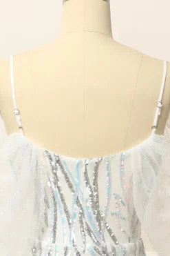 Mermaid Off the Shoulder White Long Prom Dress