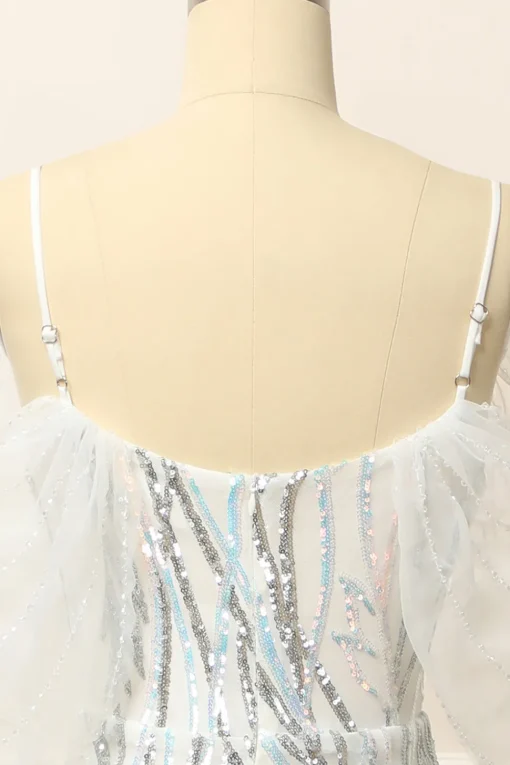 Mermaid Off the Shoulder White Long Prom Dress