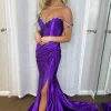 Mermaid Purple Off the Shoulder Prom Dress with Slit