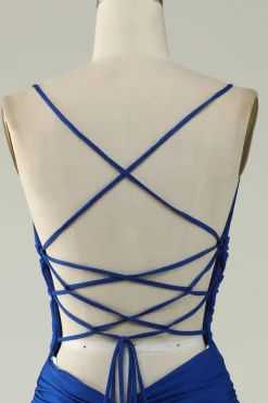 Mermaid Spaghetti Straps Dark Green Plus Size Prom Dress with Criss Cross Back