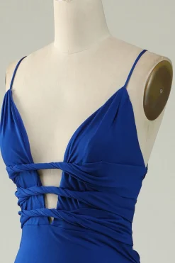 Mermaid Spaghetti Straps Dark Green Plus Size Prom Dress with Criss Cross Back