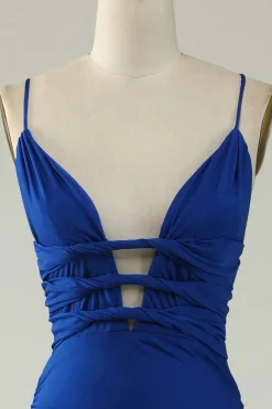 Mermaid Spaghetti Straps Dark Green Plus Size Prom Dress with Criss Cross Back