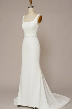 Mermaid Square Neck Wedding Dress
