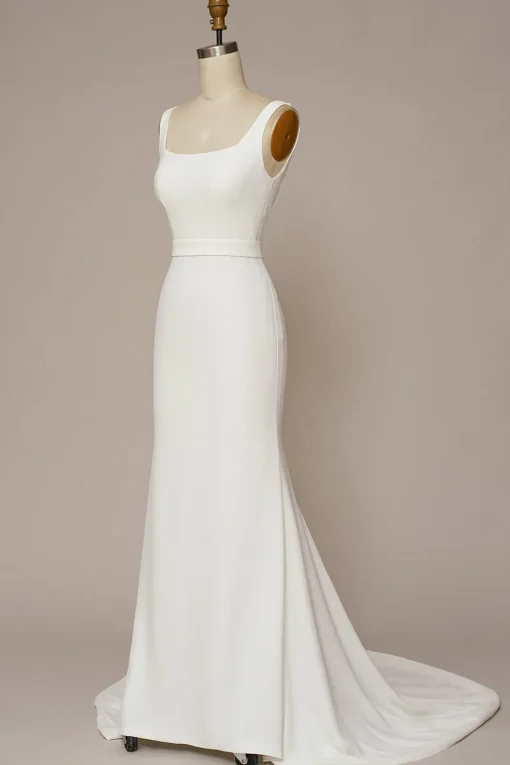 Mermaid Square Neck Wedding Dress