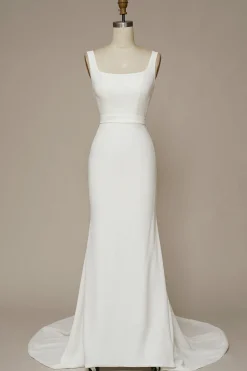 Mermaid Square Neck Wedding Dress
