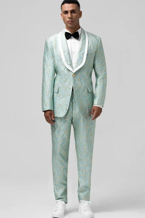 Mint Shawl Lapel One Button 2 Pieces Men's Suits