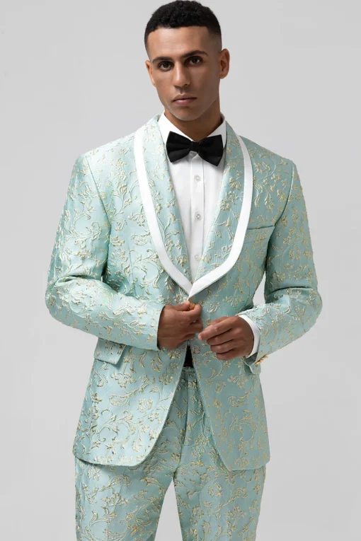 Mint Shawl Lapel One Button 2 Pieces Men's Suits