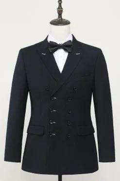Navy 2 Piece Double Breasted Men's Suit