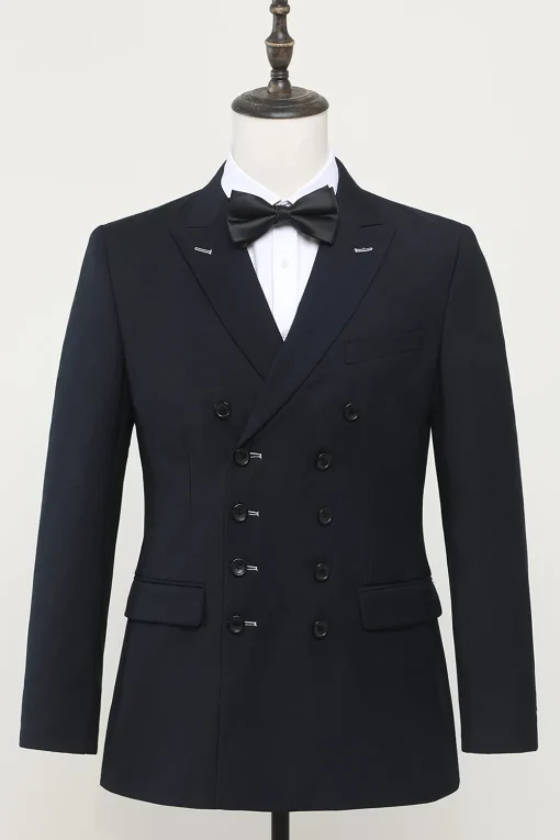 Navy 2 Piece Double Breasted Men's Suit