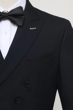 Navy 2 Piece Double Breasted Men's Suit