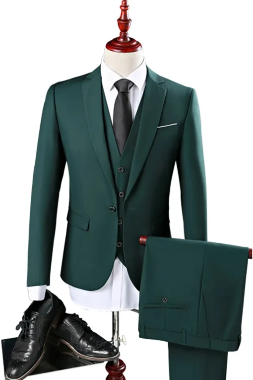 Navy Blue 3 Pieces Slim Fit Casual Tuxedo Suits