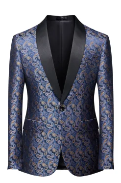 Navy Print Men's Formal Blazer