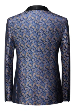 Navy Print Men's Formal Blazer