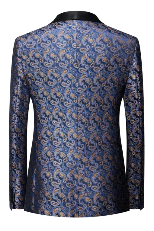 Navy Print Men's Formal Blazer