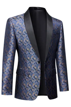 Navy Print Men's Formal Blazer
