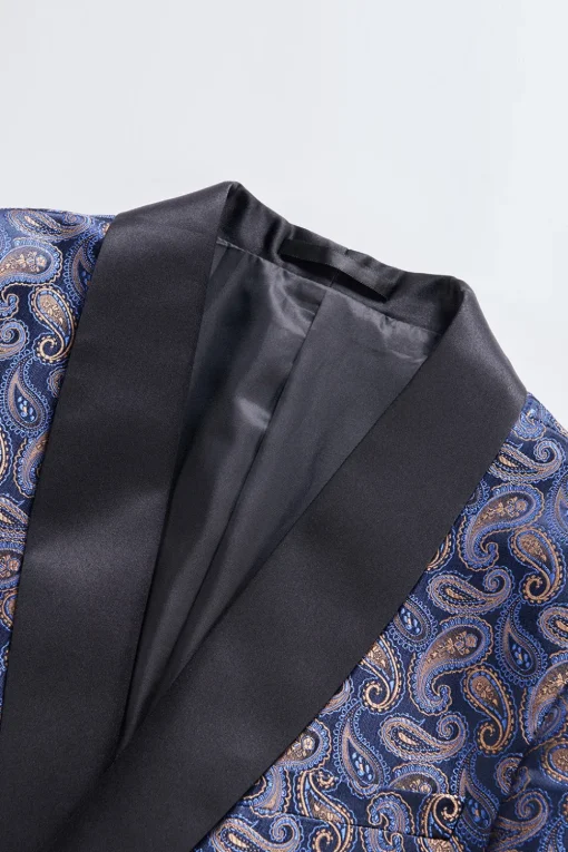Navy Print Men's Formal Blazer