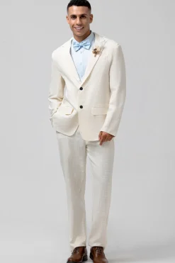 Notch Lapel Ivory Single Breasted 2 Pieces Men's Prom Suits