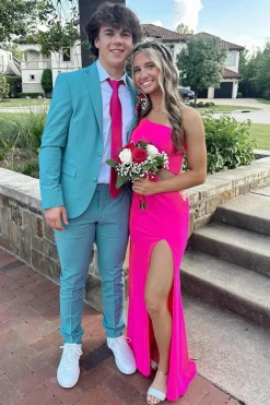 Notched Lapel Light Blue Single Breasted 2-Piece Men's Prom Suits
