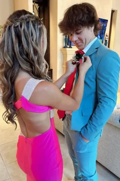 Notched Lapel Light Blue Single Breasted 2-Piece Men's Prom Suits