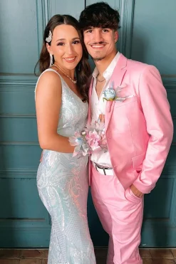 Notched Lapel Pink Men's Prom Suits