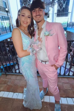 Notched Lapel Pink Men's Prom Suits