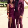 Notched Lapel Purple 2 Piece One Button Men Prom Suits
