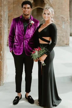Notched Lapel Purple One Button 2 Piece Men's Prom Suits