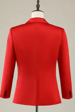 Notched Lapel Red Prom Blazer for Men