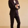Notched Lapel Single Button Wedding Suit