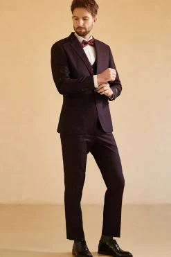 Notched Lapel Single Button Wedding Suit