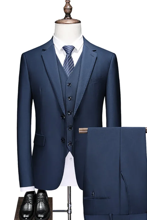 Notched Lapel Two Buttons Black Men's Prom Suits