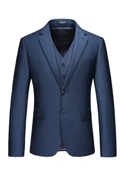 Notched Lapel Two Buttons Black Men's Prom Suits
