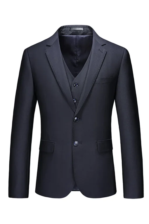 Notched Lapel Two Buttons Black Men's Prom Suits