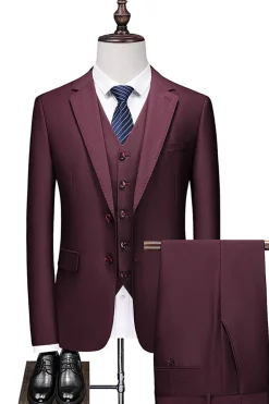 Notched Lapel Two Buttons Black Men's Prom Suits