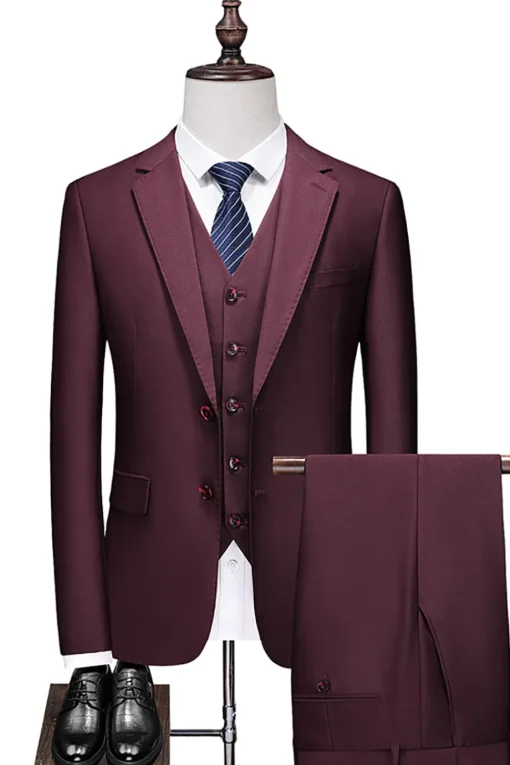 Notched Lapel Two Buttons Black Men's Prom Suits