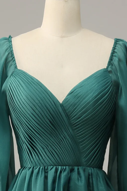 Off the Shoulder Long Sleeves Prom Dress with Ruffles