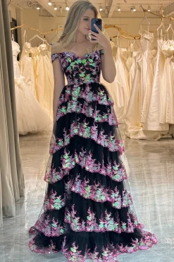 Off the Shoulder Purple Corset Prom Dress with Slit
