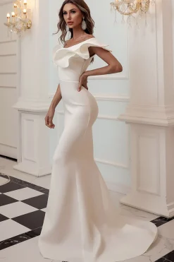 One Shoulder Mermaid Black Prom Dress