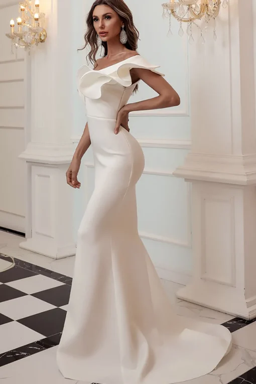 One Shoulder Mermaid Black Prom Dress