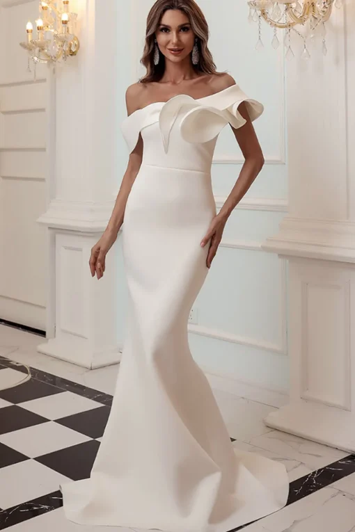 One Shoulder Mermaid Black Prom Dress