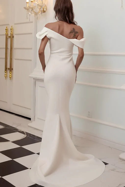 One Shoulder Mermaid Black Prom Dress