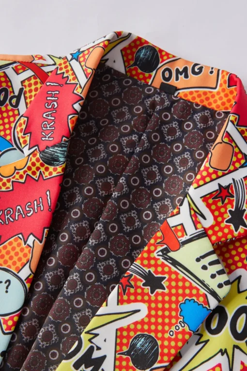 Orange Notch Lapel One Button Men's Blazer