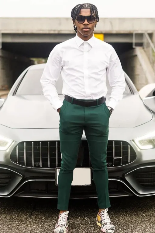 Peak Lapel Dark Green Single Breasted 2 Piece Men's Prom Suits