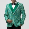 Peak Lapel Green One Button 3 Pieces Men's Prom Suits