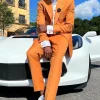 Peak Lapel Orange Side Vents Men's Prom Suits